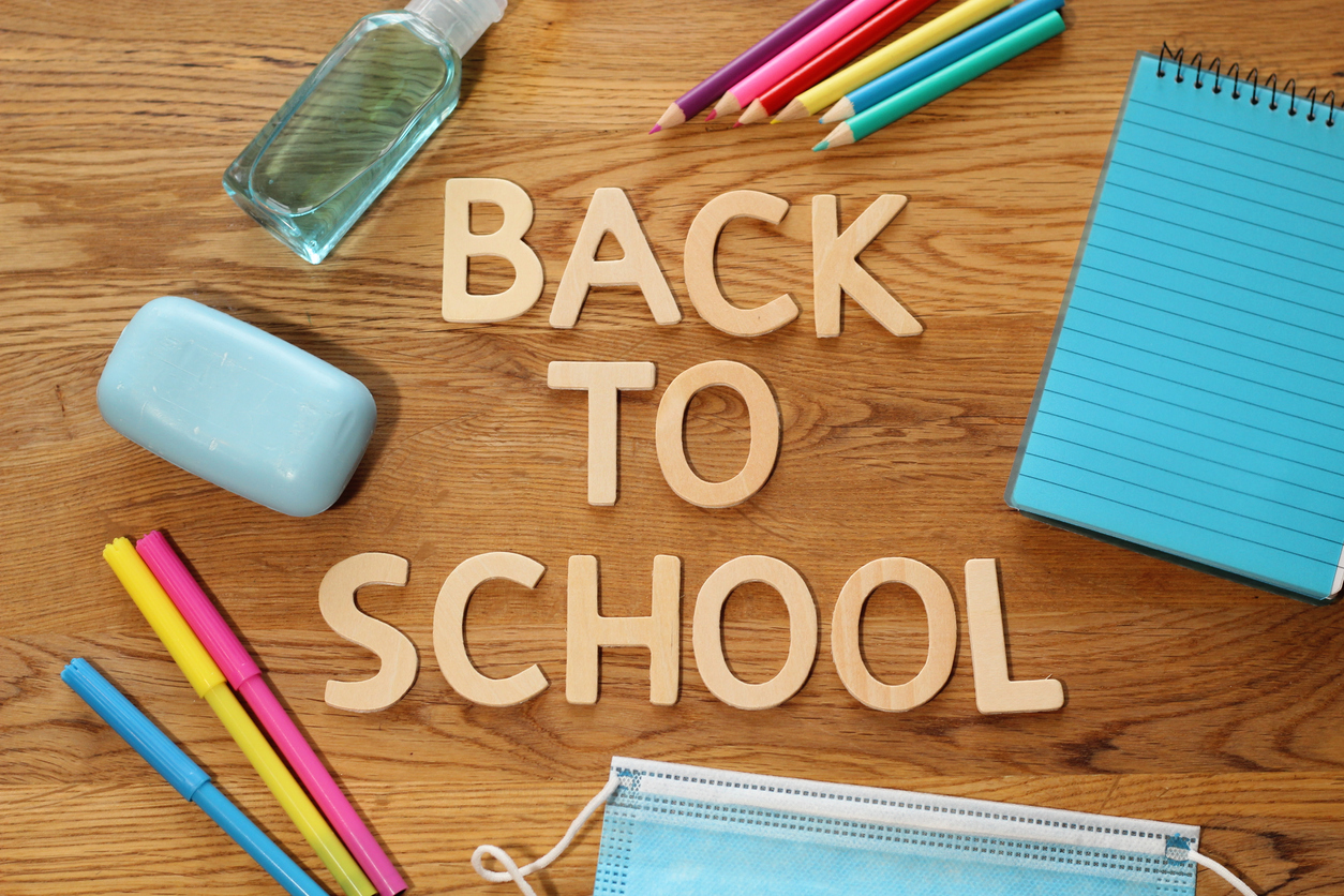Colourful letters saying ‘back to school’. Taken in May during the coronavirus pandemic. Focus is on the lettering. Taken in UK