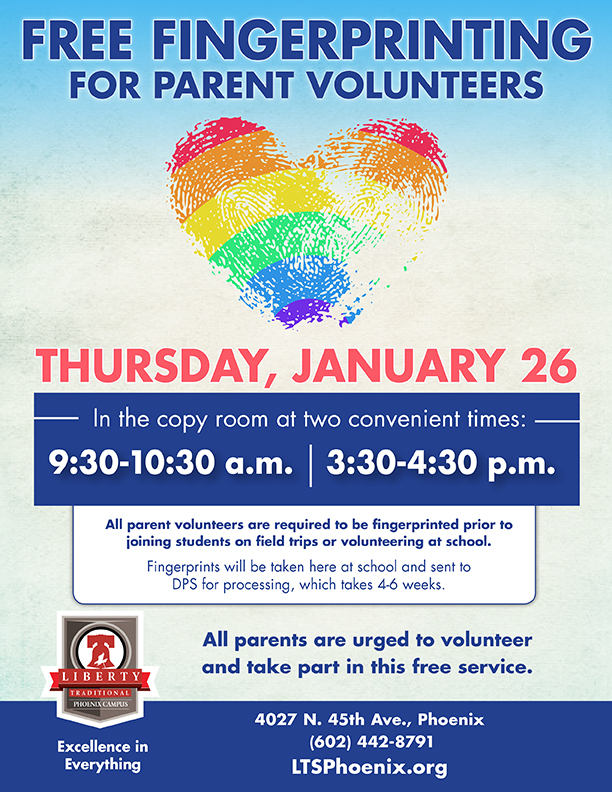 Free Fingerprinting for Parent Volunteers