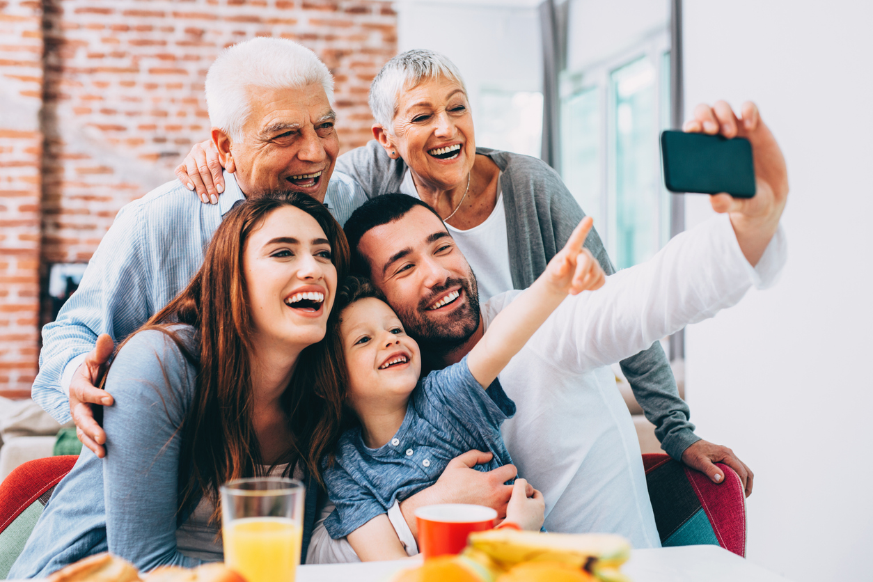 Family taking selfie